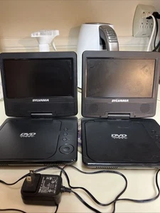 2-Sylvania SDVD7040B Portable DVD Player 1 AC Adapter, Swivel Monitor Used As Is - Picture 1 of 24