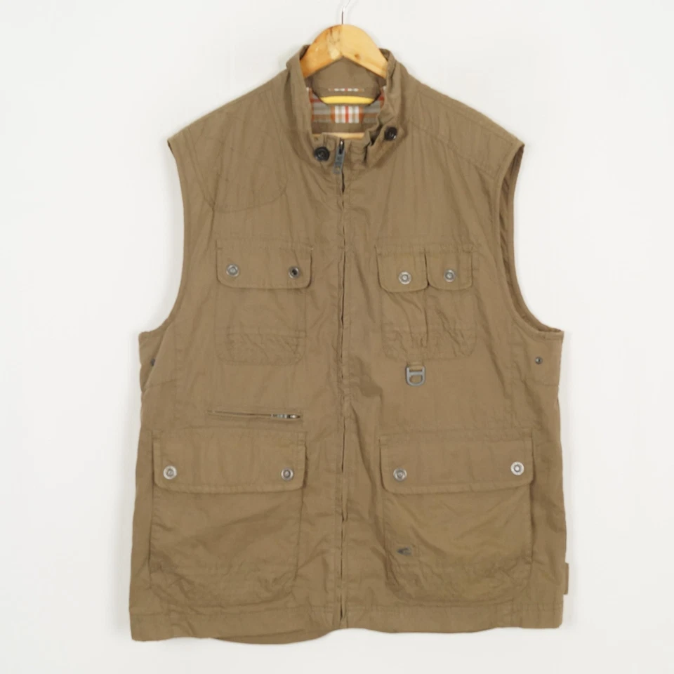 CAMEL ACTIVE Hombres Chaleco Chaleco Talla 56 Marrón Bolsillos Cremallera... - Imagen 1 de 4