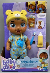 Baby Alive Lil Dreamer schwarze Haare Snoozer Bär 11 Zoll Puppe (LESEN) - Bild 1 von 4