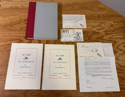 Al Azif The Necronomicon by Abdul Alhazred Review Copy Postcard brochures Signed - Image 1 of 4