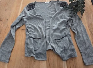 ONLY Jacke Gr. M Business Strickjacke Grau / Schwarz Leder Vero Moda Blazer - Bild 1 von 4