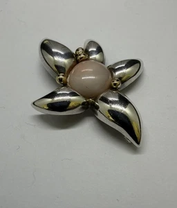 Tiffany & Co Vintage Sterlingsilber & 18k Gelbgold Engelshautkoralle Brosche - Bild 1 von 9