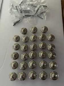 28 Pomelli Rotondi per Cassetto Nichel Spazzolato Tira Armadietto Ferramenta ~ Qualità Robusta - Foto 1 di 5