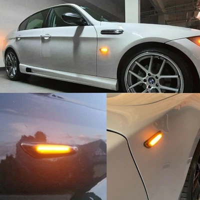 Indicador lateral LED secuencial señal de giro de humo para BMW E46 E60 E82 E87 E90 E92 Foto 1 de 4