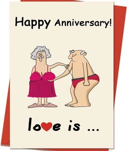 Divertida Tarjeta Aniversario Regalos para Pareja Marido Esposa, Feliz  - Imagen 1 de 6