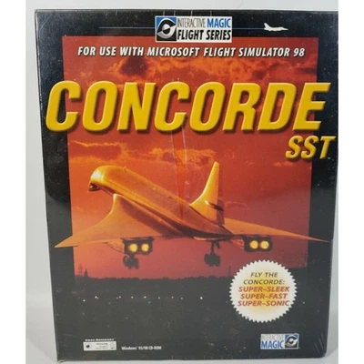 Concorde SST Microsoft Flight Sim 98 Add-On CD-ROM WIN 95/98 New Big Box Sealed - Image 1 of 4