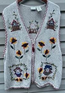 VTG White Stag 22/24 women’s fall harvest 90’s sweater vest Grannycore grandma - Picture 1 of 6
