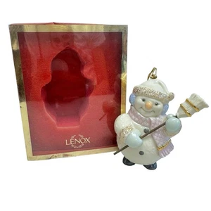 Neu im Karton Vintage 1999 Lenox lustiger Schneemann Weihnachtsschmuck Feiertag Porzellan - Bild 1 von 12