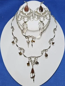Braun Alpaka Halskette/Ohrring/Armband Peruanisches Set/Boho - Bild 1 von 4