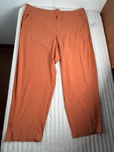 Athleta High Rise Brooklyn Ankle Pants Women Plus Size 22 Orange Pull-On New $99 - Picture 1 of 6