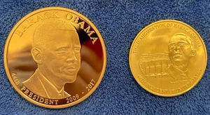 Barak Obama - Collectible Gold Plated Coins - Lot of 2 - Picture 1 of 3