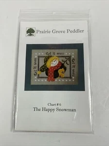 Prairie Grove Peddler Cross Stitch Pattern The Happy Snowman and Cashel Linen - Picture 1 of 5