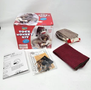 Peejay Sock Monkey Kit with Teddy Bear Craft Plush Creative Toy Project Hobby - Picture 1 of 6