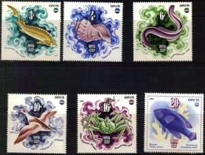 Rusia, #4343-48 Marine Life, EXPO-75 conjunto completo, 1975, 6v, montado sin montar o nunca montado - Imagen 1 de 1