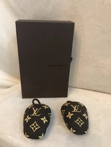 Vintage Set of 2 Louis Vuitton Brown Monogram 100% Cotton SHOE INSERTS With Box - Picture 1 of 8