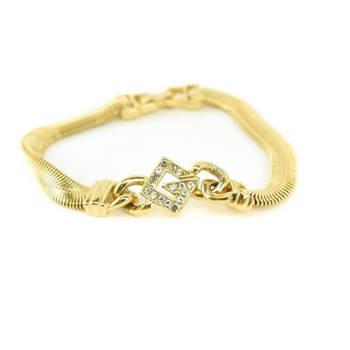 GIVENCHY: Bracciale Oro Metallo Catena Serpente & Cristallo "G" (nm)