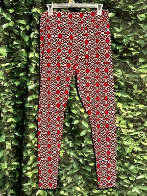 Lularoe Valentines Day Heart Leggings Red Pink White Womens Tall and Curvy TC - Image 1 of 4