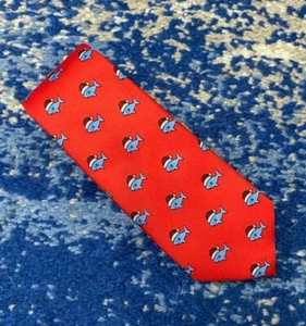 Chaps Ralph Lauren Boys Red Burgundy Blue Fish Christmas Santa Hats Necktie - Picture 1 of 5
