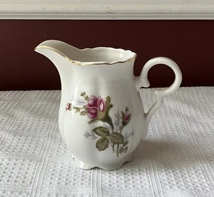 Vintage kleines japanisches Porzellan Blumen Milchkännchen, gemarkt, 3 3/4" T - Bild 1 von 8