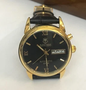 Automatik Herrenuhr Cavadini Edelstahl Vergoldet Remus Kaliber Slawa Tag-Datum - Bild 1 von 5