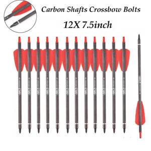 7.5" Crossbow Bolts Carbon Arrows 100 Grain Broadheads Arrowhead Crossbow 12pcak - Picture 1 of 6