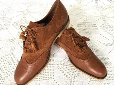 Laura Ashley Vintage Leather Suede Oxford Brogues Shoes, Size EU 41 UK 8 - Image 1 of 4