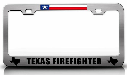 TEXAS FIREFIGHTER Texas Steel License Plate Frame | eBay