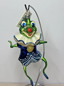 VTG Slavic Treasures JUMPING JESTER Glass Frog Christmas Ornament 2000 w Tag EUC - Picture 1 of 6