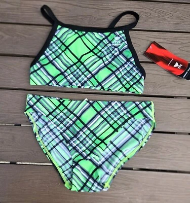 Conjunto de Biquíni Feminino TYR Durafast Pacific Xadrez Diamondfit Treino Tamanho 36/M NOVO  - Imagem 1 de 3