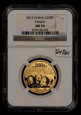 2013 China 200 Yuan 1/2 oz Gold Panda Coin - NGC MS 70 - SKU-G4761 - Image 1 of 4