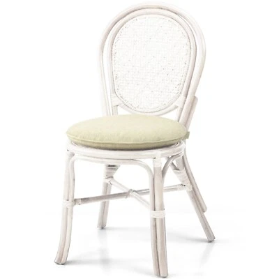SUNBEAR FURNITURE Denver Dining Side Chair Handmade Design Wicker Rattan, White