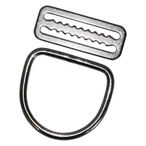 Harness D-Ring Set gerade mit Gurtstopper gezahnt V4A für 50mm Gurt - Imagen 1 de 4