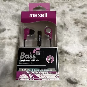 🎄Earbuds With Mic Bass Heavy-bass Maxell In-ear Purple🎄 - Picture 1 of 2