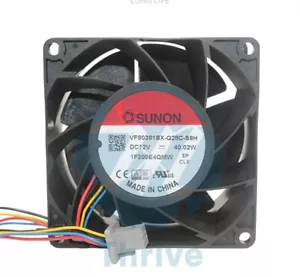 Sunon VF80381BX-Q28C-S9H Fan 12V 40.2W 8038 8CM PWM Server Cooling Fan - Picture 1 of 5