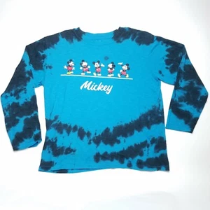 Disney Retro Mickey Mouse Graphic Blue Long Sleeve T-Shirt Kids/Youth Size XL - Picture 1 of 9