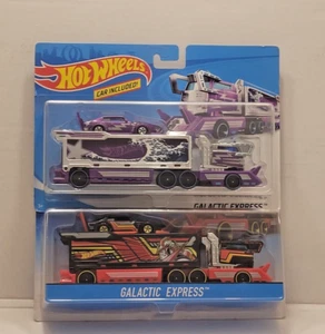 Hot Wheels Galactic Express- Semi Truck and Car- Black & Red- LOT OF 2 BB13-1138 - Picture 1 of 12