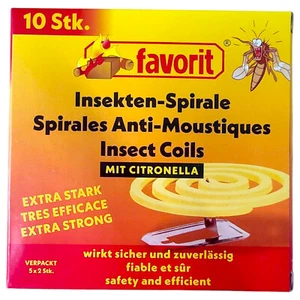 favorit Insekten-Spiralen mit Citronella 10 Stck. Mücken Insektenschutz - Bild 1 von 3