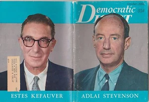DEMOCRATIC DIGEST, OCTOBER 1956,STEVENSON AND KEFAUVER COVERS - Picture 1 of 2