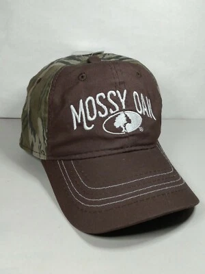 Mossy Oak Baseball Ball Cap Hat Large Logo Camo & Brown Strapback New - Image 1 of 4