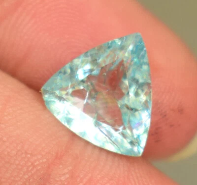 Natural Aquamarine Gemstone Faceted Trillion Cut 3.70 Ct Loose Gemstone Brazil - Image 1 of 4
