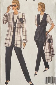 NEW RARE1993 VERY EASY VERY VOGUE JACKET VEST & TROUSERS PATTERN 8577 8-12 - Picture 1 of 3