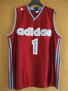 Maillot basket Adidas #1 Jersey Bordeaux et ciel vintage Jersey Polyester - M - Picture 1 of 5