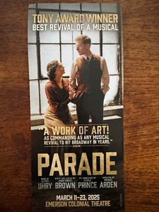 Parade   ad/flyer the tour  musical Boston 2025 - Picture 1 of 2