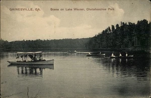 Gainesville,GA Scene on Lake Warner Chattahoochee Park c1910 Hall County Georgia - Picture 1 of 2