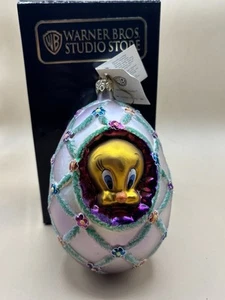 Christopher Radko Tweety Bird Faberge Egg Warner Bros Glass Ornament - Picture 1 of 6