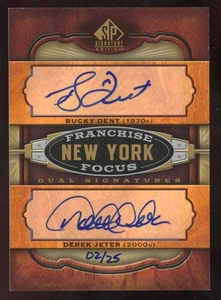 Derek Jeter Bucky Dent 2012 SP Signature Edition Auto #FF2-NYY2 Serial #d 2/25 - Picture 1 of 2
