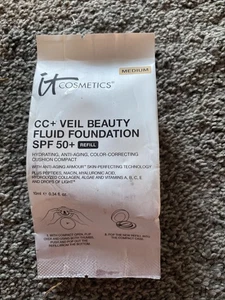 It Cosmetics CC+VEIL BEAUTY FLUID FOUNDATION REFILL Medium -New Refill - Picture 1 of 2