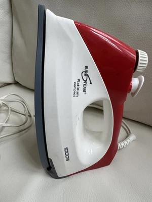 Euro Steam 1000W Stone Glide Iron Pressurized generator Model 6198 Red TESTED - Image 1 of 4