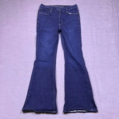 American Eagle Super High Rise Flare Jeans Dark Wash Women Size 12 - Image 1 of 4