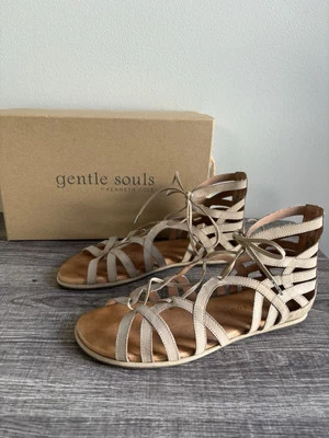 Gentle Souls Women's Break My Heart 3 Gladiator Sandals Charcoal Size 7.5 - Image 1 of 4